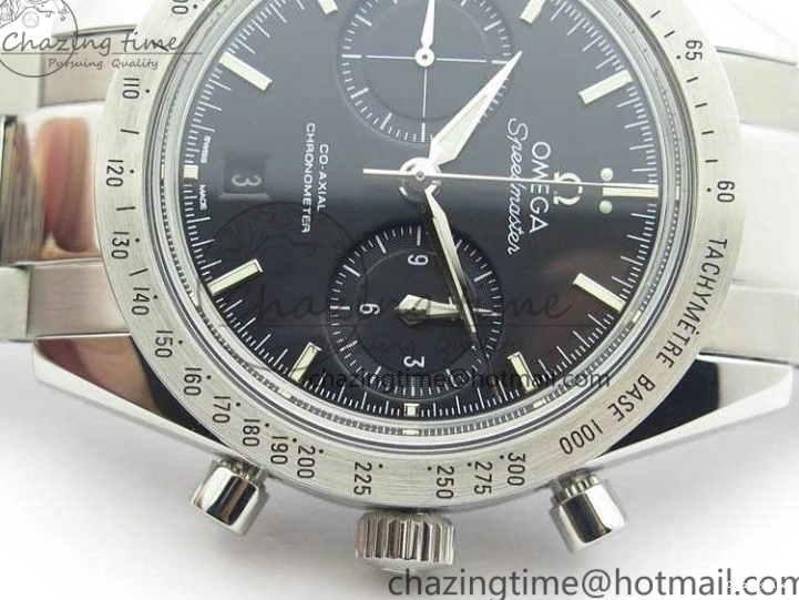 0213 Speedmaster ’57 Co-Axial OMF 1:1 Best Edition Black Dial White Markers On SS Bracelet A Durable 8146